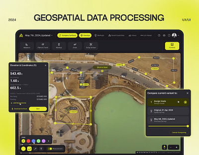 🌍 Geospatial 3D Data Processing Platform | Construction App 3d architecture b2b saas cad construction dashboard design data processing design geospatial measuring saas design toolbar ui uiux user experience user interface ux web app web app design web platform design