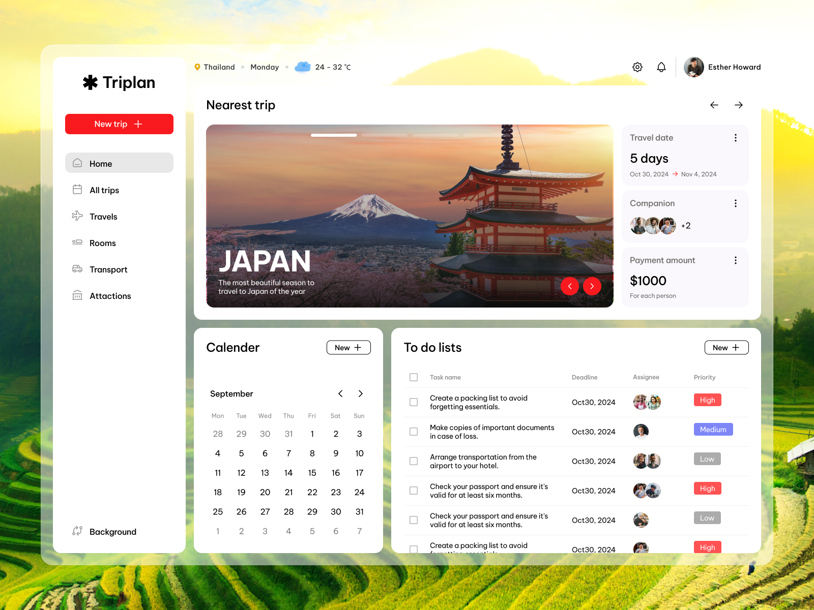 Example of Travel   Trip Mobile App