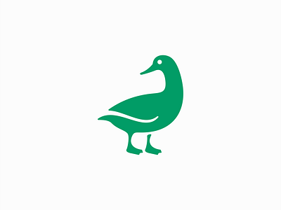 Duck Logo animal bird branding design duck emblem farm green icon illustration logo mark restaurant simple vector