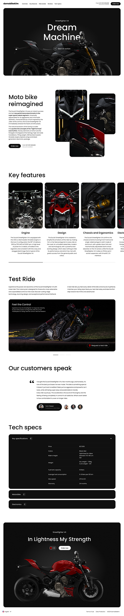 Landing page of the domobikekim website graphic design landing web design