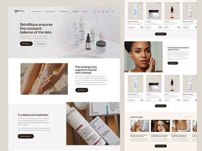 Skintifique branding product skin skin care skincare ui design user experience website design for skin