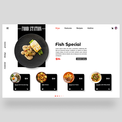 food website land page design branding graphic design ui