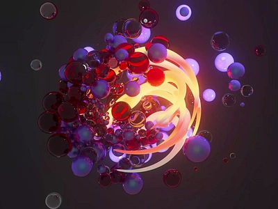 Dance of the Orbs 3d after effects animation ball cinema 4d color dark graphic design logo motion design motion graphics neon redshift spheres