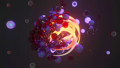 Dance of the Orbs 3d after effects animation ball cinema 4d color dark graphic design logo motion design motion graphics neon redshift spheres