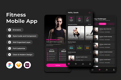 Fitness Mobile App: A Health and Wellness Companion 3d animation branding graphic design logo motion graphics ui