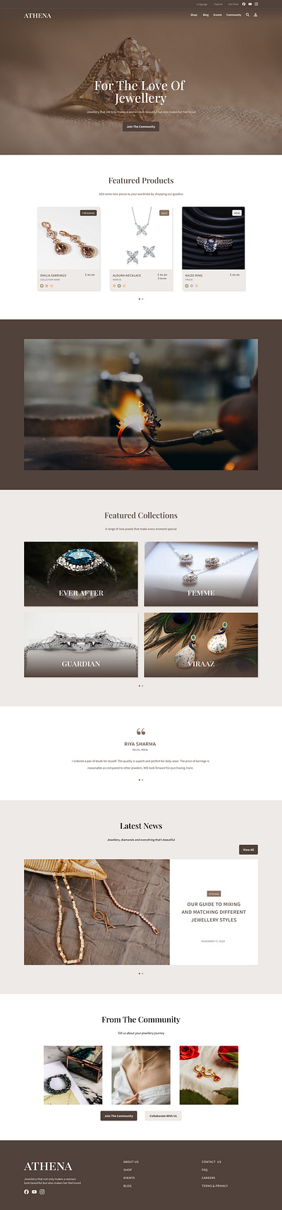 Jewellery Brand Landing Page branding design homepage jewel jewellery landing page ui ux website