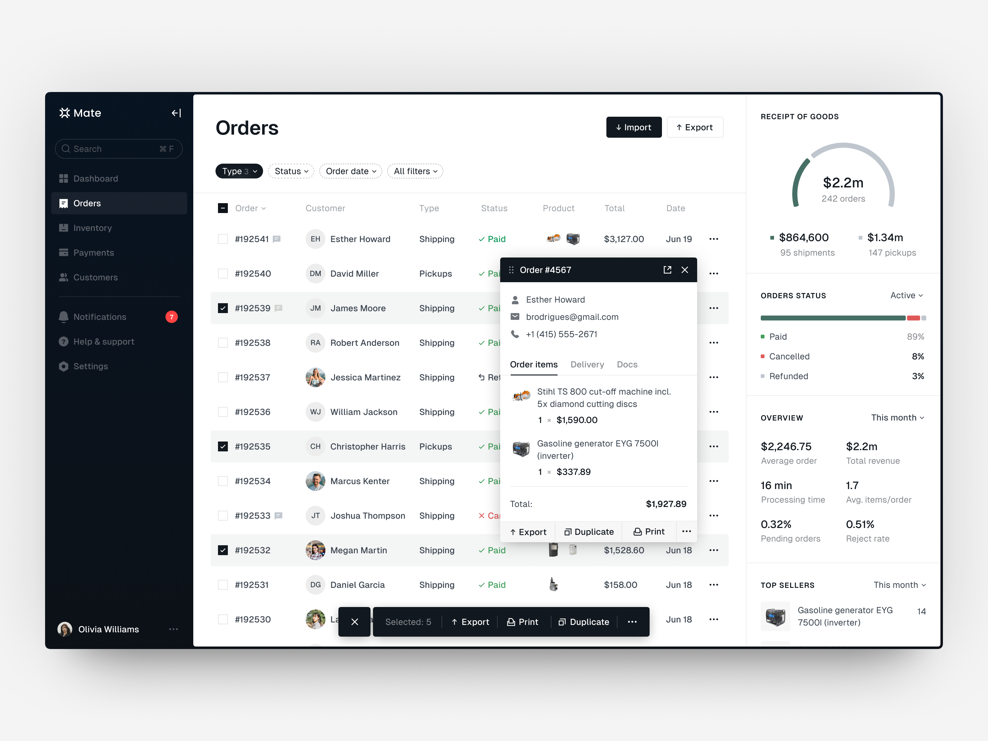 Example of Dashboard Design Concept