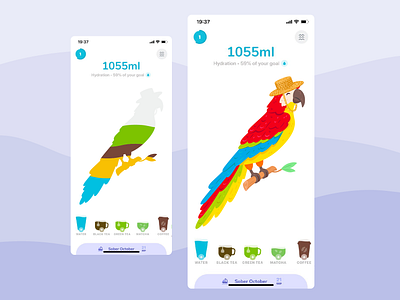 Parrot | Waterllama App Characters Set animal app character branding character design digital art graphic illustration illustration art parrot ui vector vector art