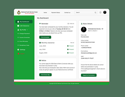 NYSC Dashboard Redesign dashboard design nysc ui ui design ux ux design uxdesign web design