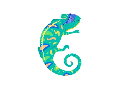 Chameleon | Waterllama App Characters Set animal illustration app character branding chameleon character character illustration design digital art graphic illustration illustration art ui vector vector art