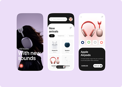 Headphone App UI Design- UI CONCEPT branding graphic design mobile ui uiux