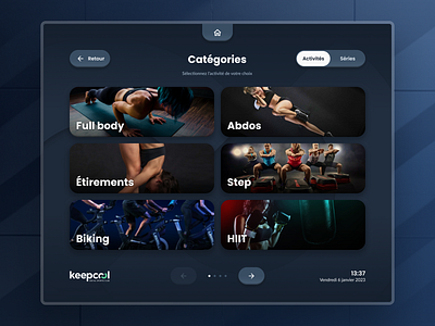 Interactive kiosk for fitness center app design kiosk tablet ui ux