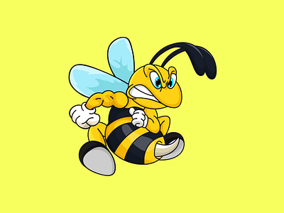 The Angry Bee bee branding cartoon cute graphic design illustration logo