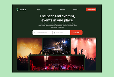 Ticket.L - Event ticket booking darkmode design ui ux design web design