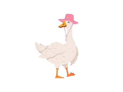 Goose | Waterllama App Characters Set animal illustration app character app illuastration character illustration cute design digital art goose graphic illustration illustration art ui vector vector art