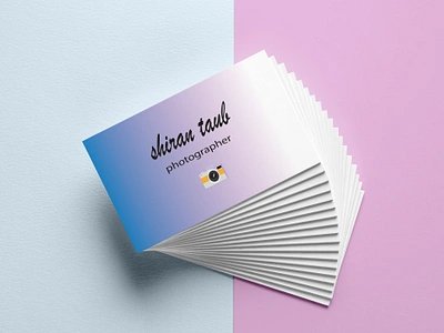 Business card for photographer 3d animation graphic design logo motion graphics ui