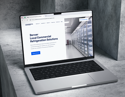 Commercial Appliance Repair - Website 2023 appliance blue design landing mockup repair ui ux website white