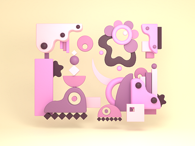 - Marshmallow factory - 3d art blender geometry graphic design illustration