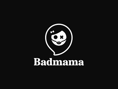 Badmama Logo clever darklogo design dual meaning illustration logo mama skull skulllogo