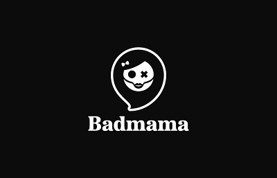 Badmama Logo clever darklogo design dual meaning illustration logo mama skull skulllogo