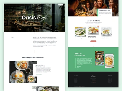 Oasis - Cafe and Restaurant cafe design food framer noocode oasis responsive design restaurant restaurant and cafe ui web design webflow