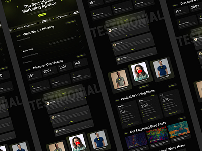 Digital Marketing Agency UI agency black bold creative dark design digital figma landing page landingpage marketing trendy ui uiux userinterface ux web webdesign website