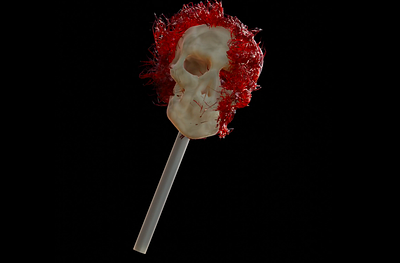 Skull lollypop 3d animation graphic design motion graphics