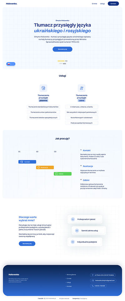 Holovenko.pl - website redesign ui web design