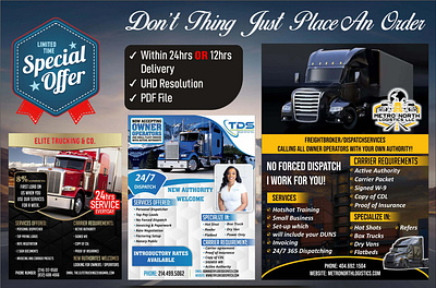 Transport,Logistics,Trucking, Transportation,Dispatching,Flyer 3d branding dispatching flyer dispatching flyer design graphic design logistics flyer logistics flyer design logo transport flyer transport flyer design transportation flyer transportation flyer design trucking flyer trucking flyer design