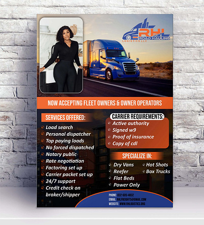 Transport,Logistics,Trucking, Transportation,Dispatching,Flyer 3d branding dispatching flyer dispatching flyer design graphic design logistics flyer logistics flyer design logo transport flyer transport flyer design transportation flyer transportation flyer design trucking flyer trucking flyer design