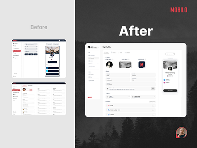 Platform Transformation Before & After ✦ Mobilo Card data visualization design system desktop view platform transformation subscriptions user management ux design