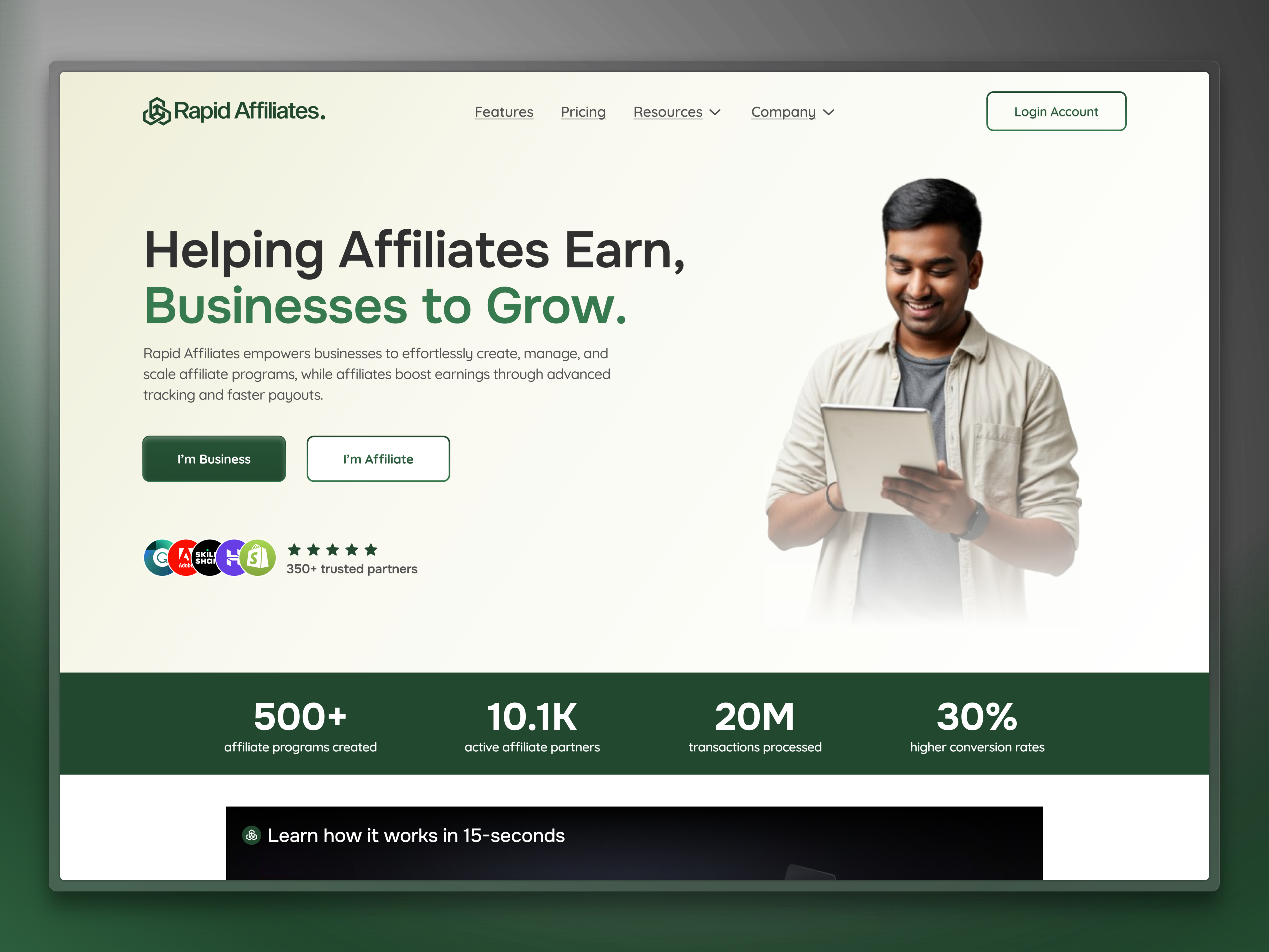 Affiliate Landing Page affiliate design durgesh ray generation landing lead page ui user experience user interface web webapp website