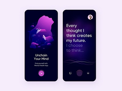 Illustration for a Mental Health Mobile App app branding dzenn emotional graphic design health illustration meditation mental mobile nature orchas sea support ui woman yoga