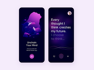 Illustration for a Mental Health Mobile App app branding dzenn emotional graphic design health illustration meditation mental mobile nature orchas sea support ui woman yoga