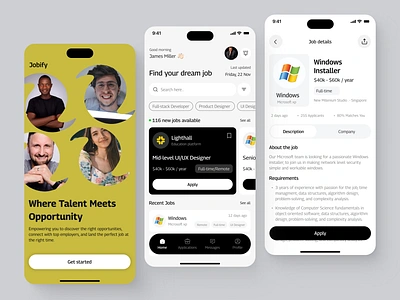 Jobify - Job Finder App app app design career design employee hire ios job job find job finder job finder app job platform job search mobile app mobile app design people product design ui uiux ux