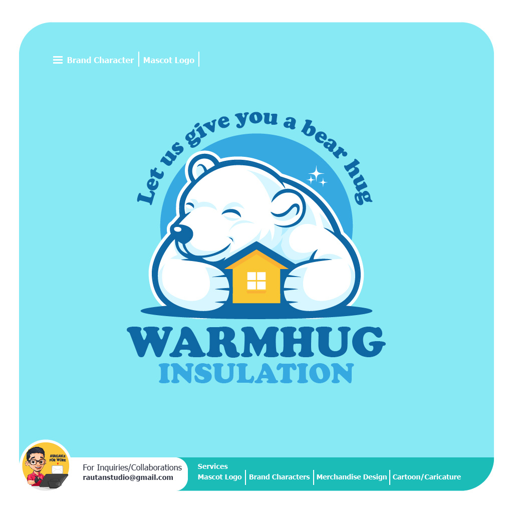 WarmHug Bear branding cartoon character graphic design illustration logo mascot