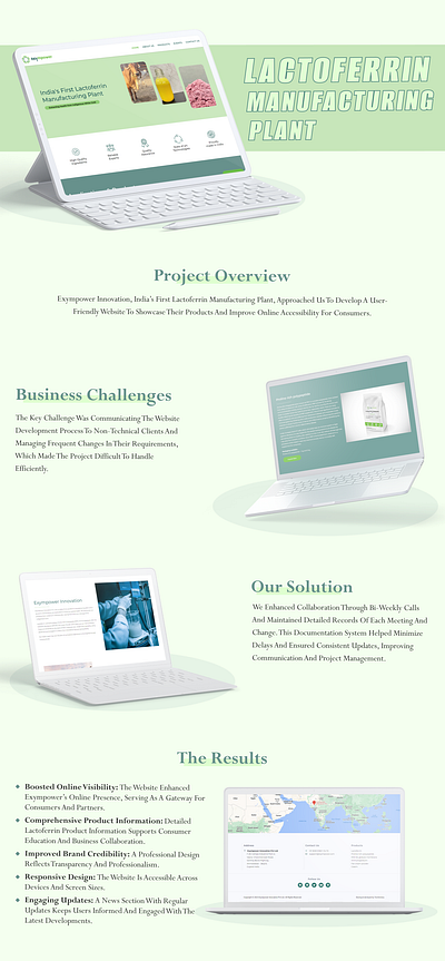 Website Development for Lactoferrin Manufacturing website design website development