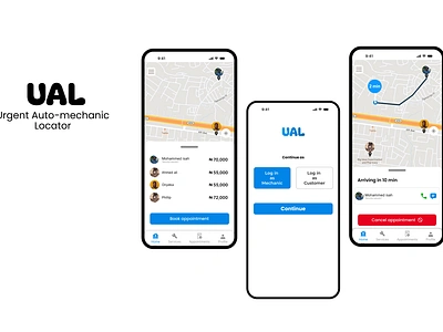 urgent auto mechanic application branding design graphic design illustration product design ui user ux vector web design
