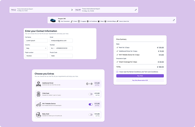 Car Rental Booking UX / UI bookingsystem carrentalapp cleanui design system digitaldesign interactiondesign minimaldesign modernui product design productdesign responsivedesign travelapp ui userinterface ux uxcasestudy webappdesign