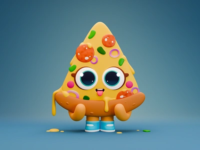 Pepperoni with extra cheese! 3d 3d character animation branding character character design cheese cute design digital art game design graphic design illustration illustrator mascot pizza render ui vector