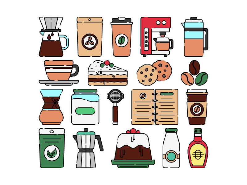 Coffee Shop Element coffee coffee shop espresso maker icon icon design illustration ui vector