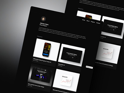 Minimal Portfolio Framer Website template. clean dark graphic design minimalist portfolio ui webdesign