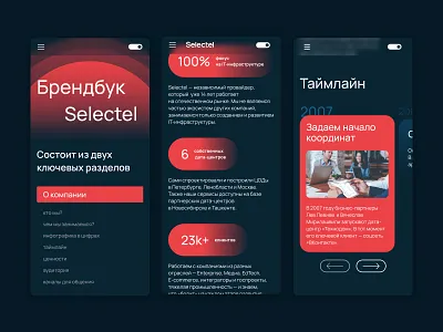 Selectel Brandbook Mobile brand mobile ui