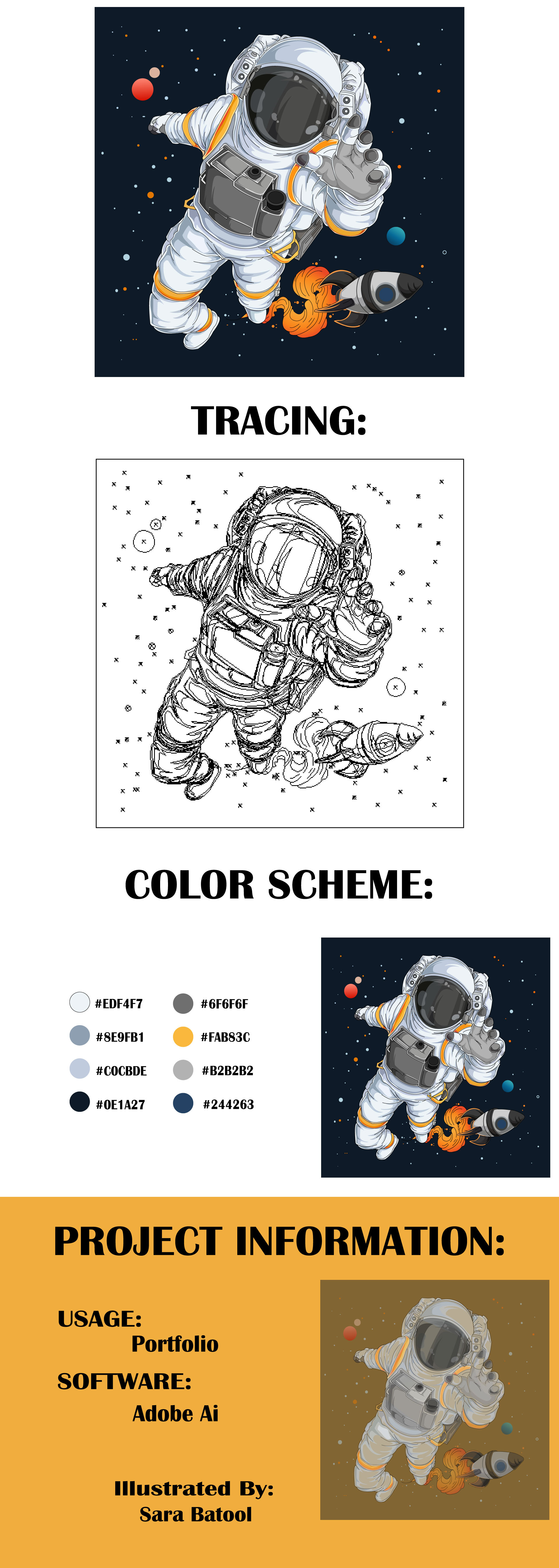 Illustration Presentation 2 adobe illustrator astraunaut astrology astronomy graphic design graphic designer illustration