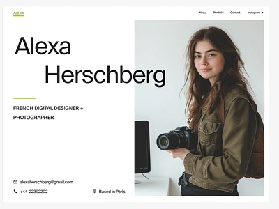 Hero section for a Photographer portfolio colors design landing photography portfolio product design ui website