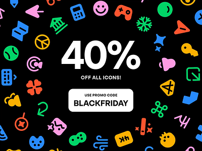 40% OFF all Amicons! animation black friday bright deal friendly fun icon icon family icon set iconography icons motion graphics sale