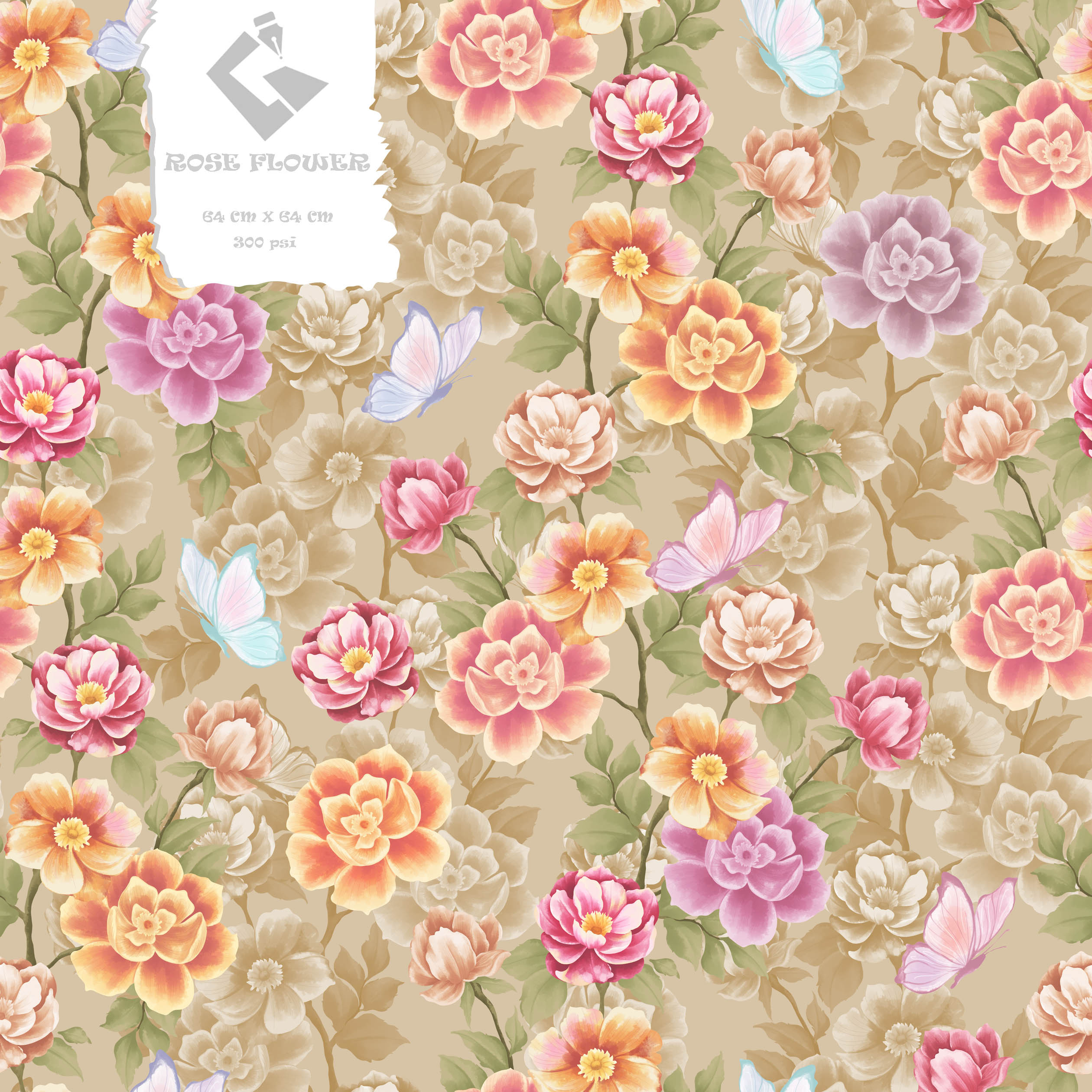 rose flower branding graphic design illustration pattren textile