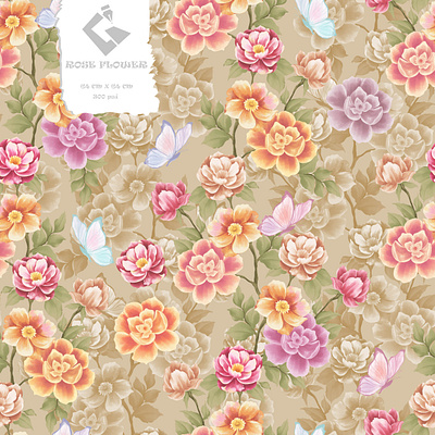 rose flower branding graphic design illustration pattren textile