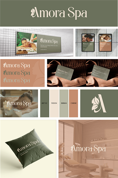 Brand Identity for Amora Spa! branding brandingthatfeels designwithheart graphic design logo logodesignreveal luxuryspaexperience relaxrefreshrenew serenityineverydetail spabrandingjourney timelesstranquility