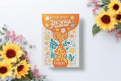 Fall Flower Festival - Flyer Design adobe illustrator branding design digital art digital illustration flyer design graphic design illustration mockup print design